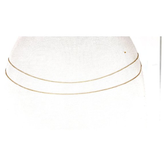 Double gold metal layered chain link dainty lightweight skinny belly chain belt - Picture 3 of 4